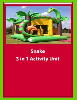 Snake - 3 in 1 Activity Unit for Hire in Carrick-on-Shannon, Leitrim, Longford and Roscommmon in Ireland. Phone us on 0894258578 today to book this unit.