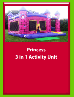 Princess - 3 in 1 Activity Unit for Hire in Carrick-on-Shannon, Leitrim, Longford and Roscommmon in Ireland. Phone us on 0894258578 today to book this unit.