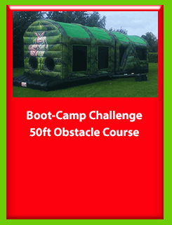 Boot-Camp Challenge 50ft Obstacle Course for Hire in Carrick-on-Shannon, Leitrim, Longford and Roscommmon in Ireland. Phone us on 0894258578 today to book this unit.